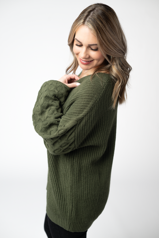 Talina Textured Sweater - Olive