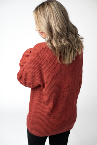 Talina Textured Sweater - Brick