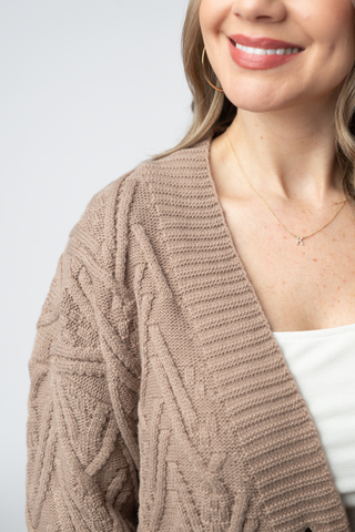 Brooks Button Sweater Cardigan - Mocha
