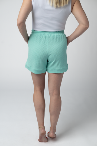 Weslie Waffle Shorts - Turquoise