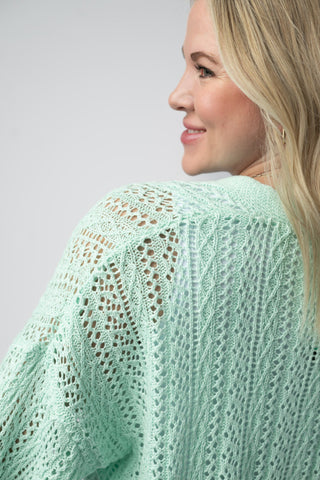 Callie Cropped Cardigan - Mint