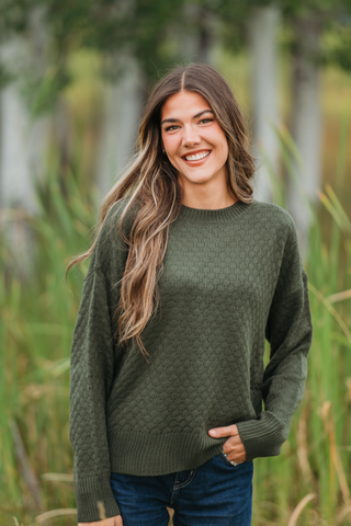 Gianna Pullover Sweater - Olive