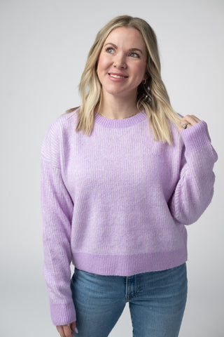 Josie Cozy Crew Sweater - Lavender