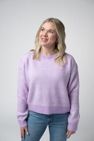 Josie Cozy Crew Sweater - Lavender