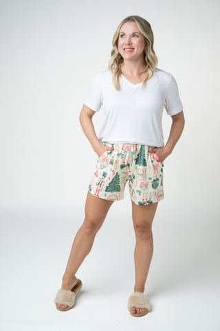 Jamie Lounge Shorts - Pink Pine Noel