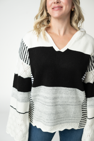 Monochrome Colorblock Hoodie