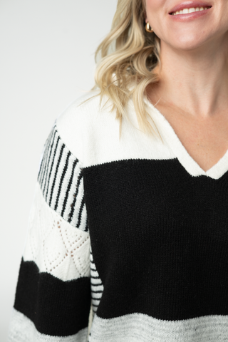 Monochrome Colorblock Hoodie