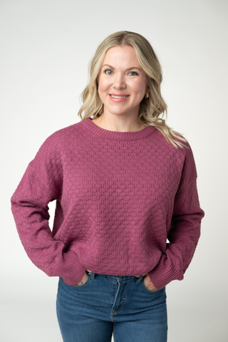 Gianna Pullover Sweater - Raspberry