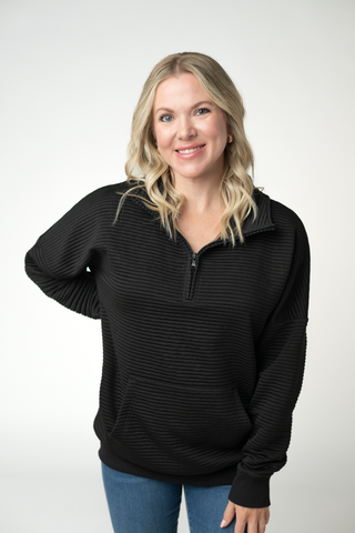 Tatum Quarter Zip - Black