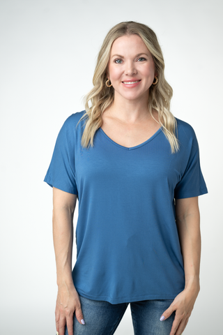 Chloe Cozy Top - Winter Blue