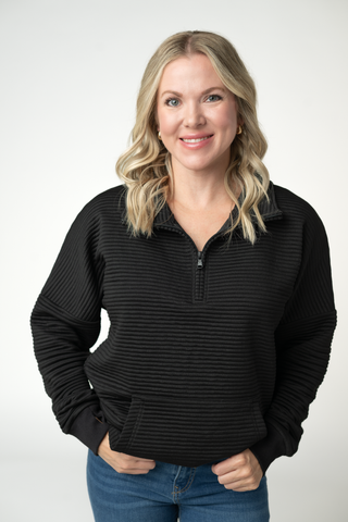 Tatum Quarter Zip - Black