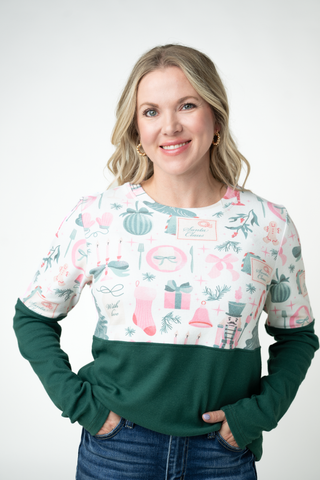 Natalie Pullover - Pink Pine Noel and Evergreen