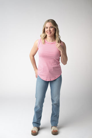 Morgan Micro Striped Tank - Pink