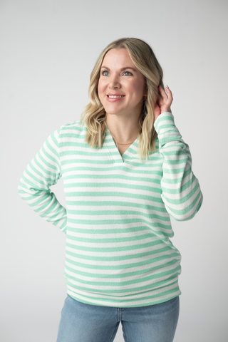 Amelia Striped Hoodie - Green