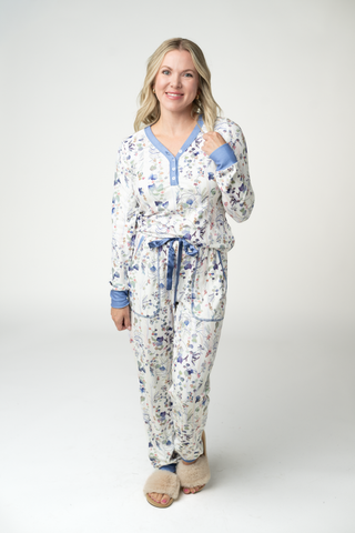 Cozy Pajama Set - Olive Meadow
