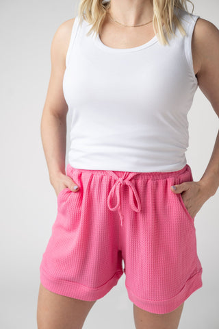 Weslie Waffle Shorts - Pink