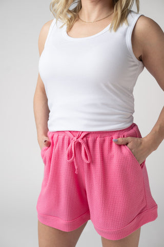 Weslie Waffle Shorts - Pink