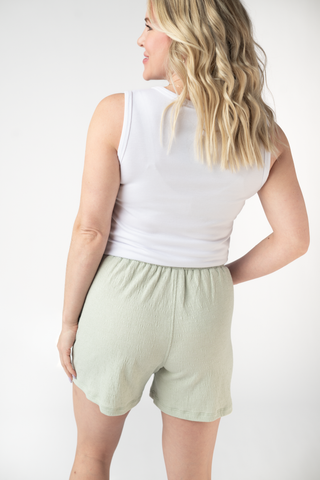 Candice Crinkle Shorts - Light Green