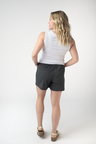 Candice Crinkle Shorts - Charcoal