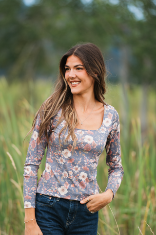 Alyssa Long Sleeve Top - Blushwood Floral