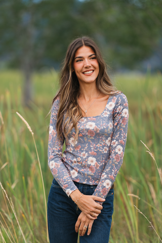 Alyssa Long Sleeve Top - Blushwood Floral