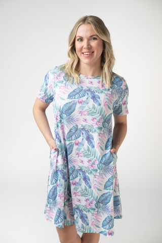 Alicia Dress - Tropical Leaf