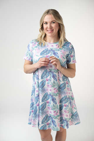 Alicia Dress - Tropical Leaf