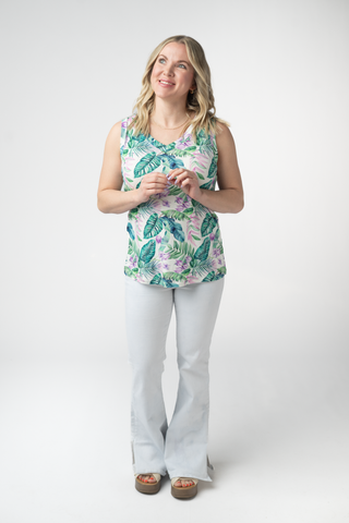 Noelle Tank - Tropical Leaf