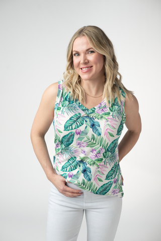 Noelle Tank - Tropical Leaf
