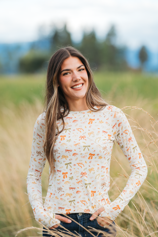 Blair Long Sleeve Top - Harvest Bows