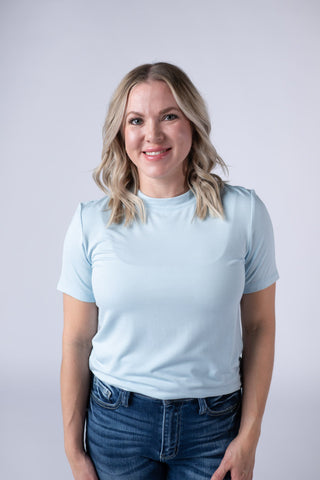 Blair Short Sleeve Top - Sky Blue
