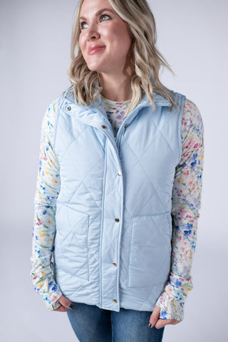 Remy Zip Up Vest - Sky Blue