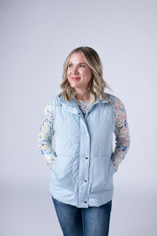 Remy Zip Up Vest - Sky Blue