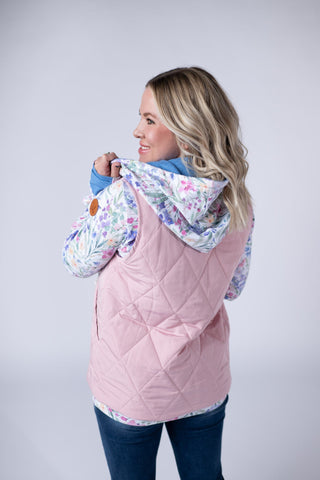 Remy Zip Up Vest - Blush