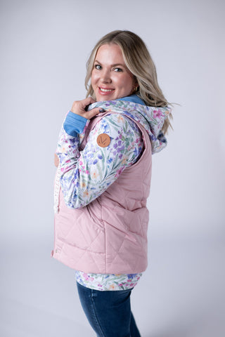 Remy Zip Up Vest - Blush