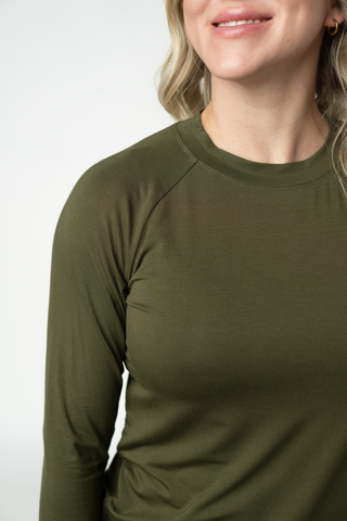 Blair Long Sleeve Top - Dark Olive