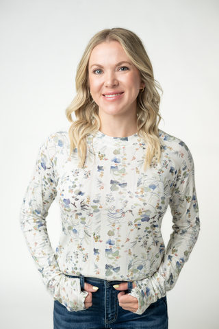 Blair Long Sleeve Top - Olive Meadows