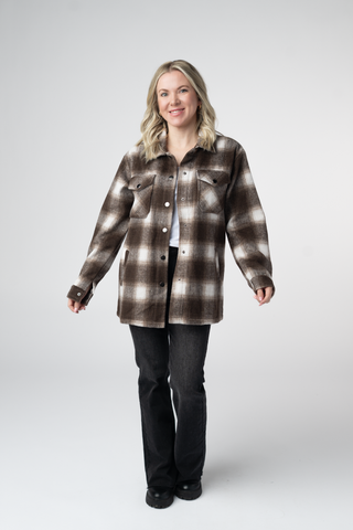 Norah Shacket - Brown Plaid