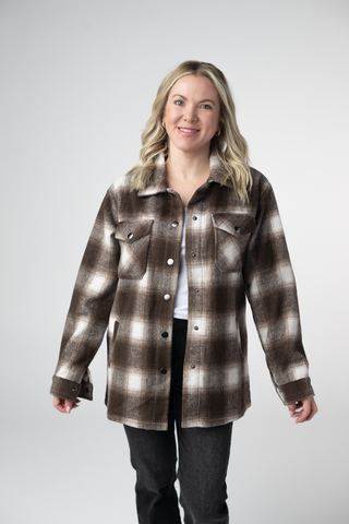 Norah Shacket - Brown Plaid