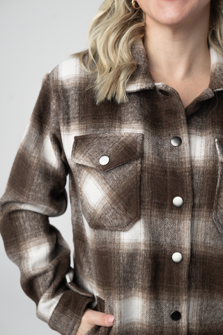 Norah Shacket - Brown Plaid