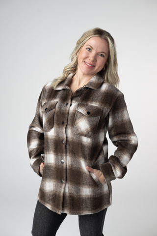 Norah Shacket - Brown Plaid