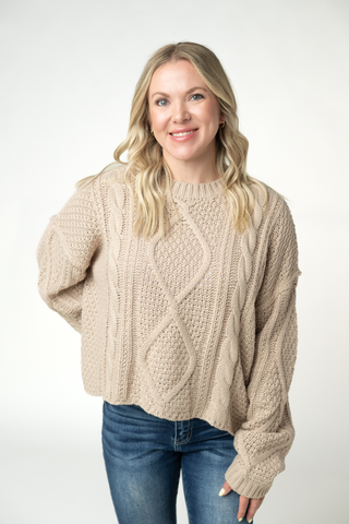 Cable Knit Sweater - Latte