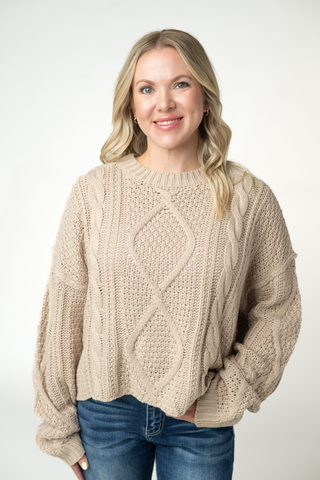 Cable Knit Sweater - Latte