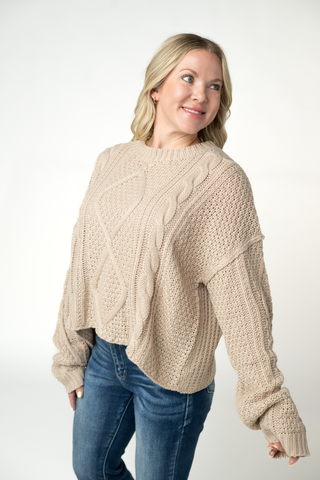 Cable Knit Sweater - Latte