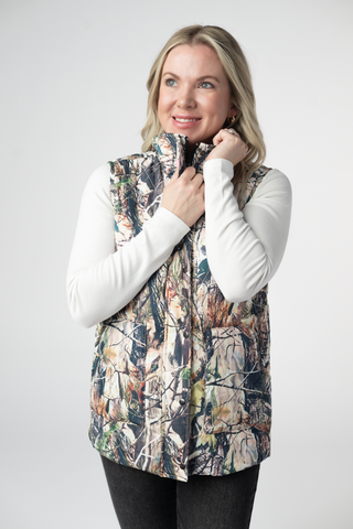 Remy Zip Up Vest - Dark Camo