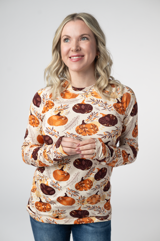 Blair Long Sleeve Top - Autumn Gourds