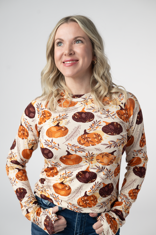 Blair Long Sleeve Top - Autumn Gourds
