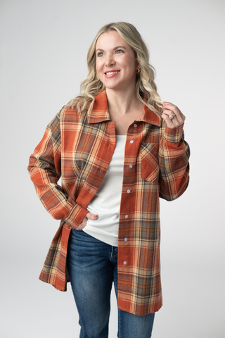 Tunic Plaid Top - Pumpkin Plaid