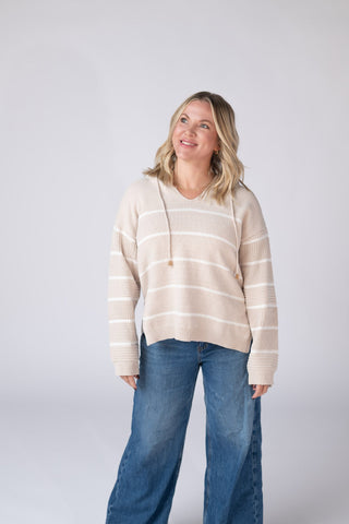 Maddie Striped Hoodie - Natural