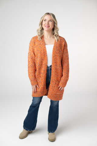 Carly Confetti Dot Cardigan - Pumpkin